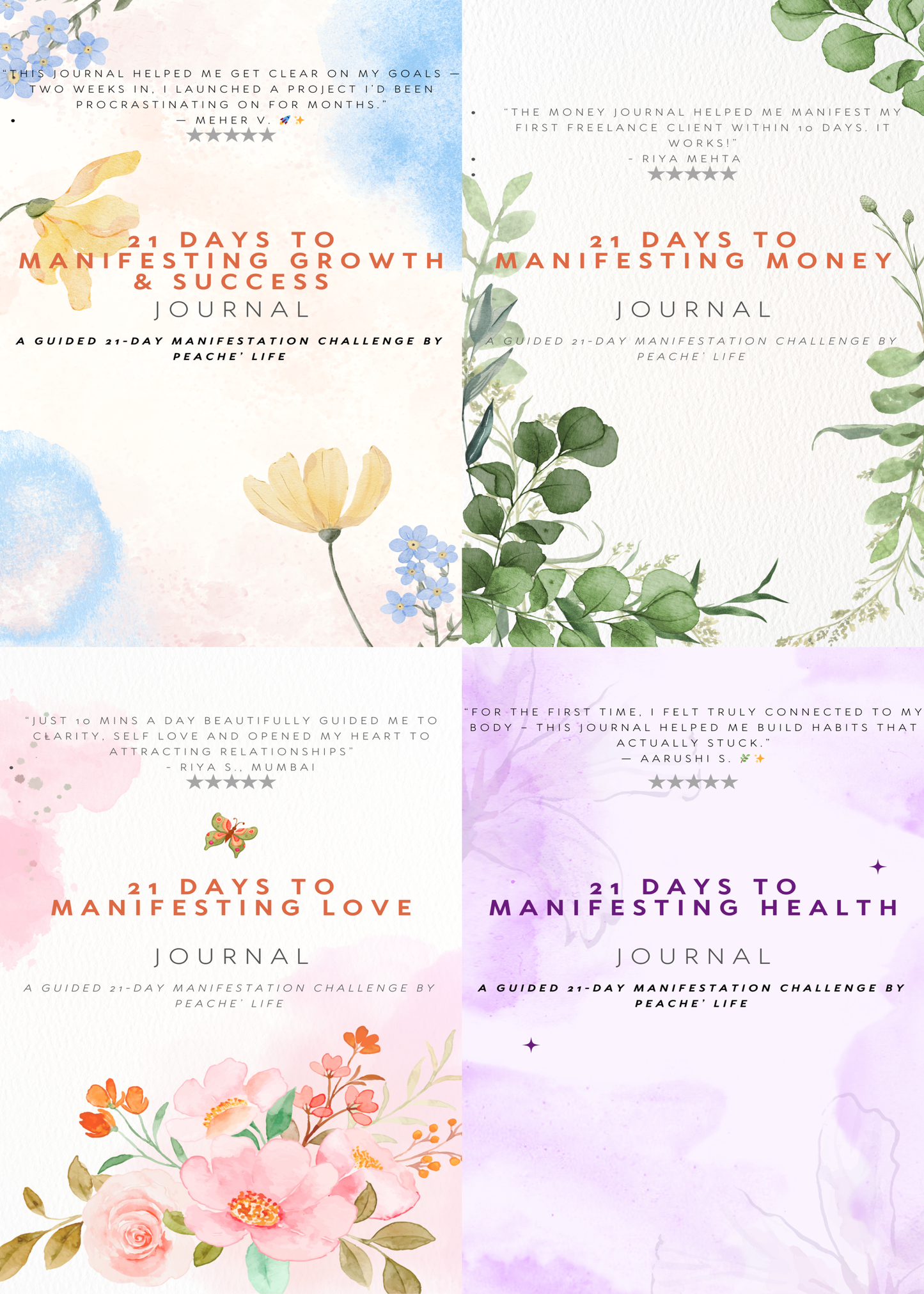 ✨ The Ultimate Manifestation Bundle – All 4 Peache’ Journals ✨
